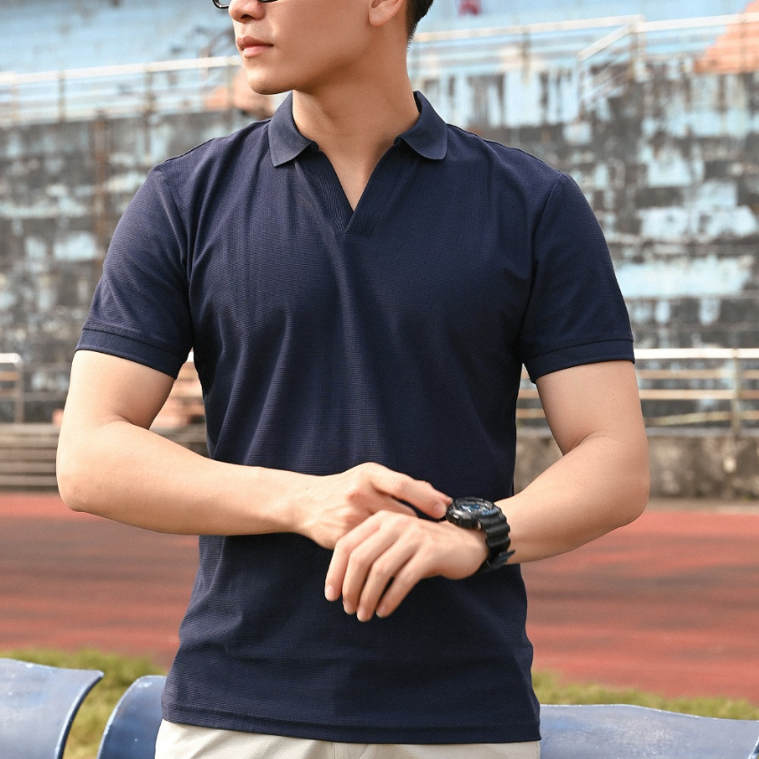 Áo polo nam cổ V NEIL S POLO SHIRT vải dư lacos xịn, form Slimfit - THE GMEN ELEGANT EST 2017