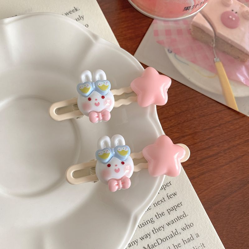 Kẹp Tóc Mái Hình Gấu Sao Vàng Thỏ Sao Hồng Đáng Yêu Dành Cho Nữ