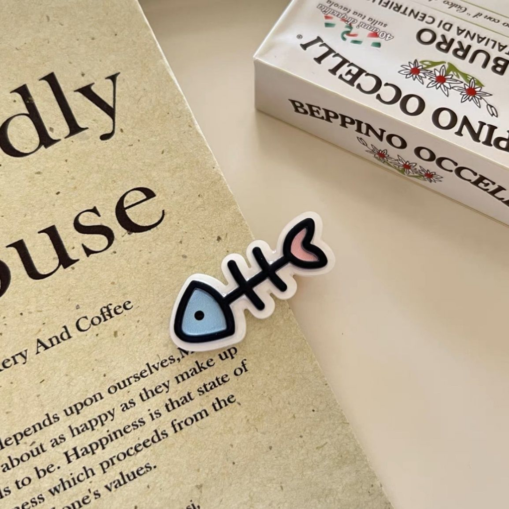 Kẹp Tóc Hình Xương Cá Nhỏ Dễ Thương Sáng Tạo Phong Cách Niche Ngọt Ngào