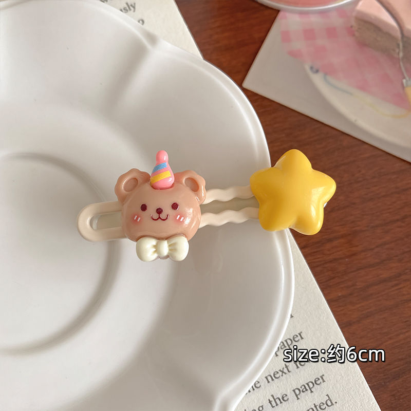 Kẹp Tóc Mái Hình Gấu Sao Vàng Thỏ Sao Hồng Đáng Yêu Dành Cho Nữ