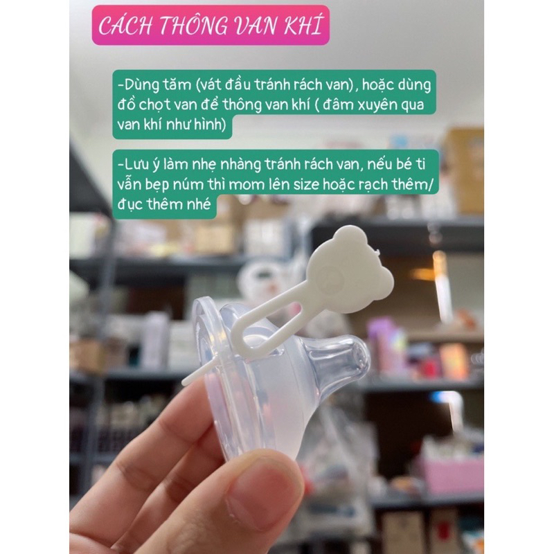 Núm Ti Bình Sữa Moyuum 1/2/3/4 siêu mềm Hàn quốc