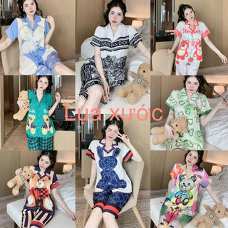 Đồ bộ pyjama lửng ☘ lụa xước cao cấp☘ mềm mịn, mát mượt 💯 Ảnh thật