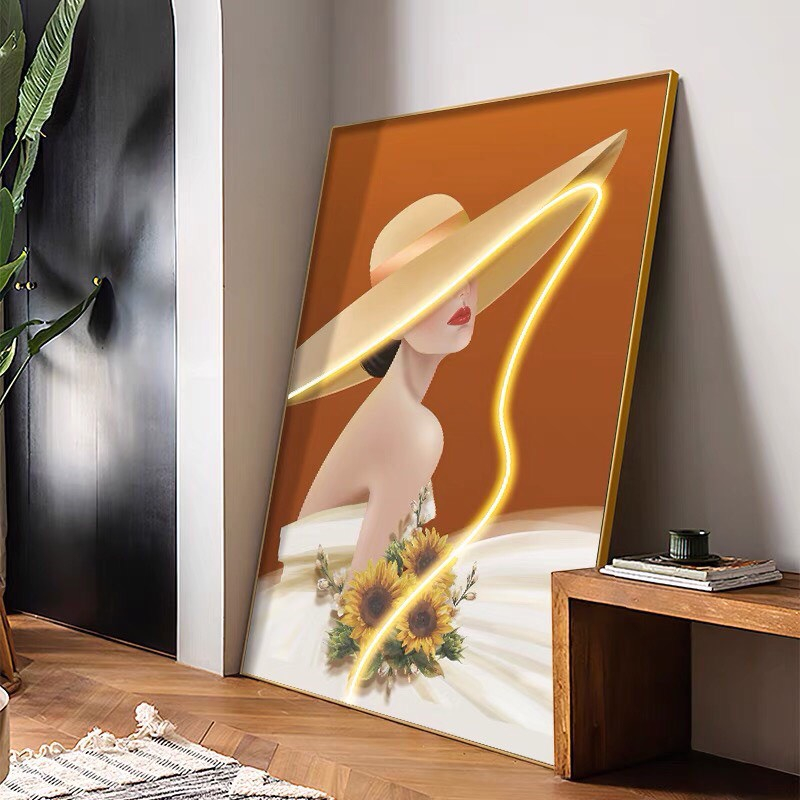 Tranh Treo Tường Cô Gái Nghệ Thuật Treo Phòng khách/ Làm Việc/ SPa/ Nail/ Mi/ Phun Săm Thẩm Mỹ Viện/ Trang Trí Shop