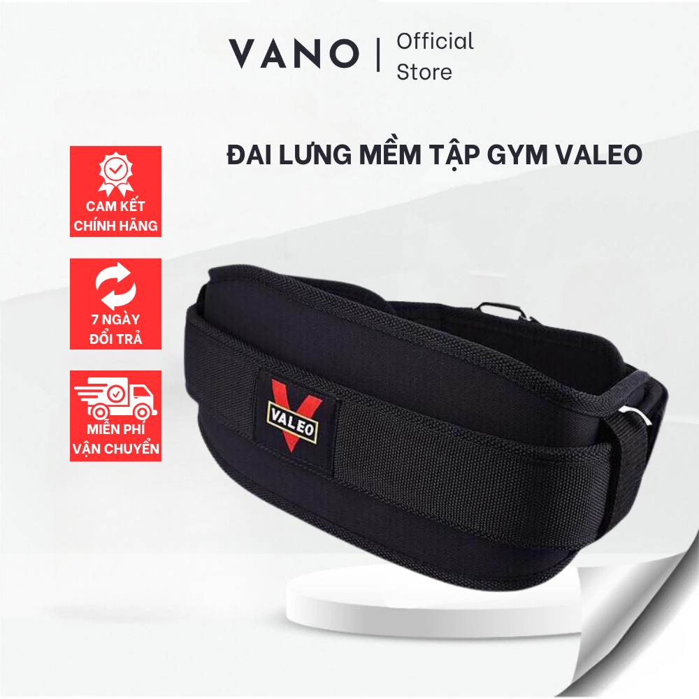 Đai Lưng Mềm Valeo Hỗ Trợ Tập Gym, Gánh Tạ, Deadlift, Phụ Kiện Tập Gym Chính Hãng