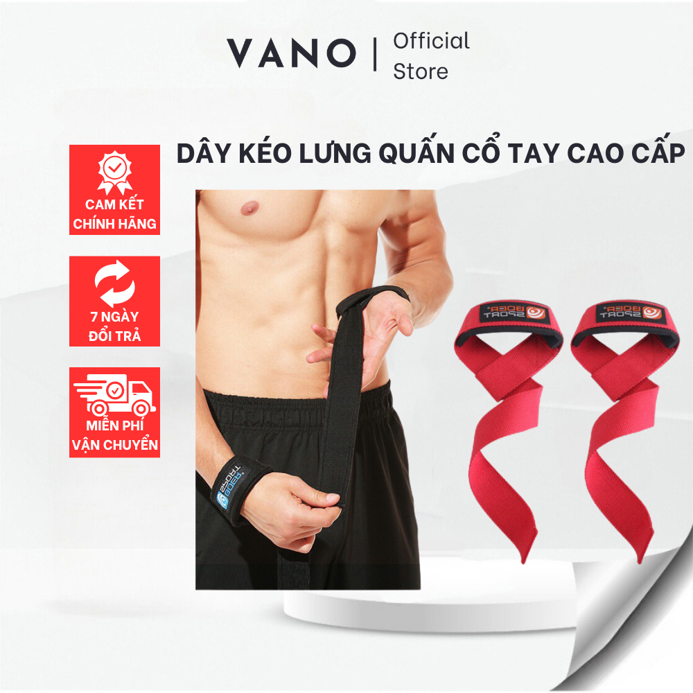 Dây Kéo Lưng Kết Hợp Quấn Cổ Tay Tập Gym Boer Lifting Straps Hỗ trợ Deadlift Kéo Tạ Lên Xà