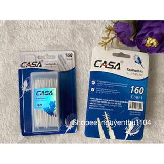 Sale- Tăm xỉa răng nha khoa 2 đầu CASA Nhật Bản hộp 160 chiếc, tăm nhựa nha khoa Nhật