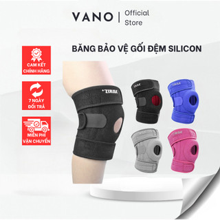 Băng bảo vệ đầu gối có đệm silicon cao cấp, băng đầu gối 4 lò xo trợ lực aolikes al7912