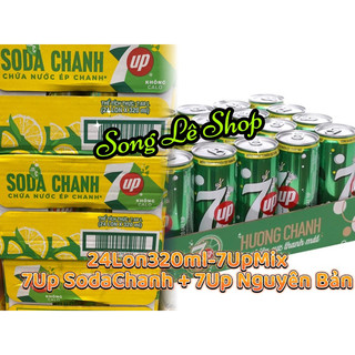 Nước ngọt 7up soda chanh không calo + 7up nguyên bản