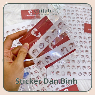 Sticker Hàn Mèo Ami dán bình sữa chống nước chịu nhiệt tia UV