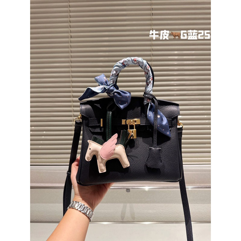 Túi xách HM birkin màu đen size 25, 30 cm. Túi da thật, da togo mềm đẹp full box