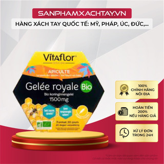 Sữa ong chúa vitaflor gelée royale bio 1500mg pháp hộp 20 ống 30 ống
