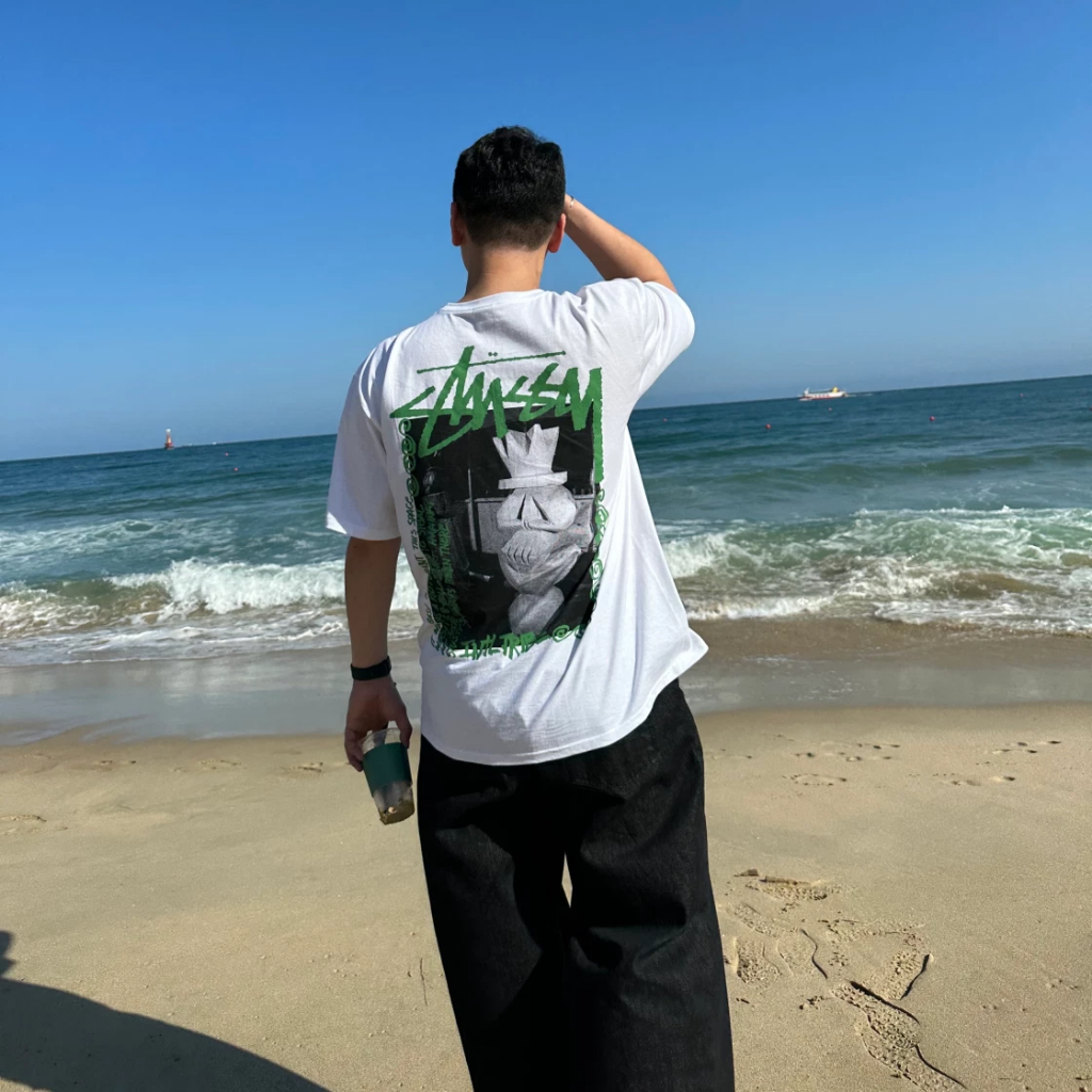 Áo thun unisex nam nữ Stussy Landin unisex form rộng vải cotton 100% cao cấp VNXK full tag mạc