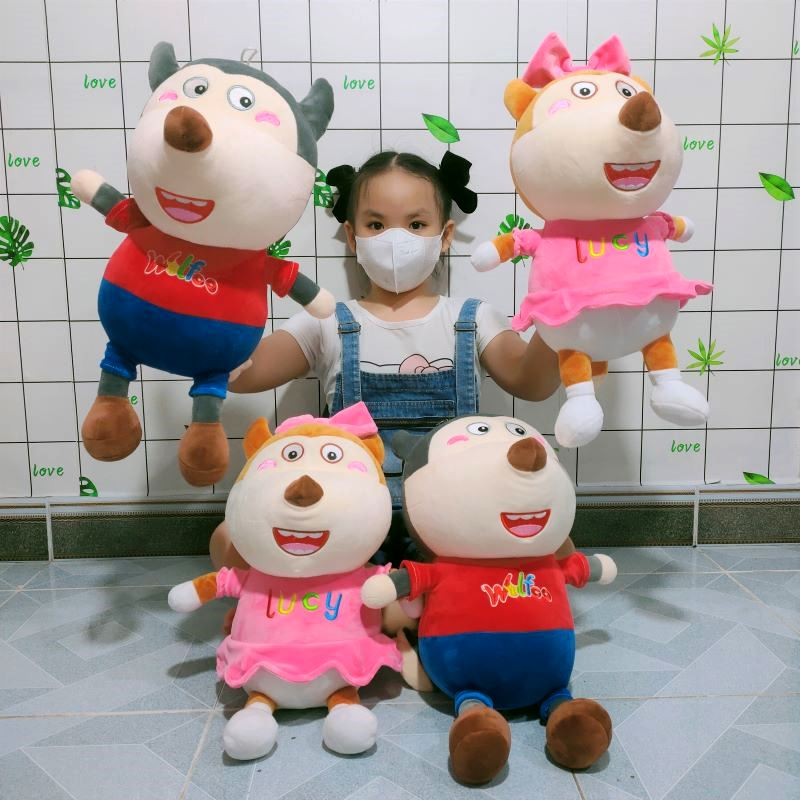 ĐỒ CHƠI THÚ BÔNG WOLFOO LUCY ĐỦ SIZE CHO BÉ CHỌN HÀNG VẢI MỊN XUẤT KHẨU