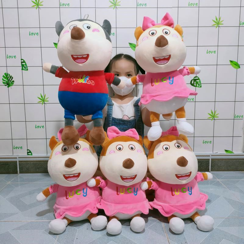 ĐỒ CHƠI THÚ BÔNG WOLFOO LUCY ĐỦ SIZE CHO BÉ CHỌN HÀNG VẢI MỊN XUẤT KHẨU