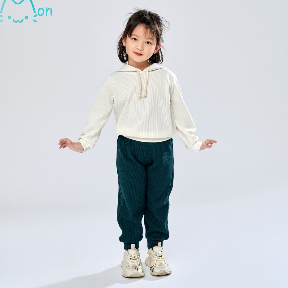 Quần jogger cho bé, quần dài unisex cho bé trai và bé gái, chất liệu len cao cấp MonBabies QU22W022