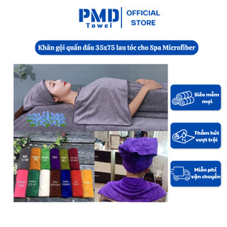 Khăn gội quấn đầu 35x75 lau tóc cho Spa Microfiber  loại dày đẹp mềm siêu thấm nước không phai màu sổ lông