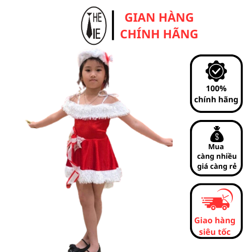 Đầm Noel nhung vai rớt đuôi cá