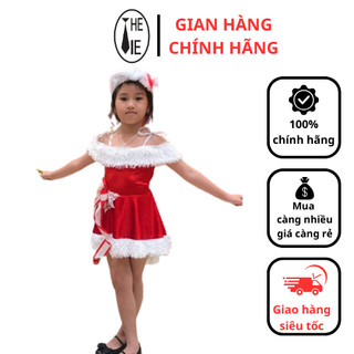 Đầm Noel nhung vai rớt đuôi cá