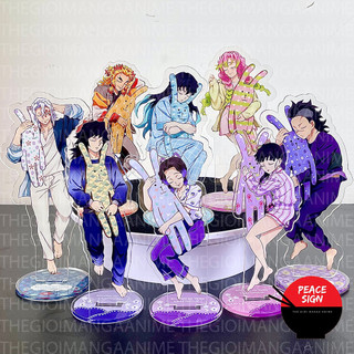   TẶNG KÈM CARD  Standee KIMETSU NO YAIBA ver ĐỒ NGỦ Thanh Gươm Diệt Quỷ tượng acrylic anime chibi mô hình trưng bày 