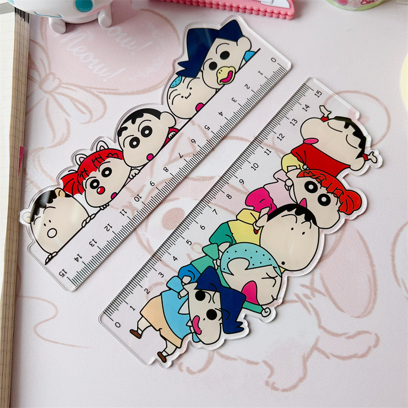 Thước kẻ  trong suốt hình shin cậu bé bút chì dài 15cm