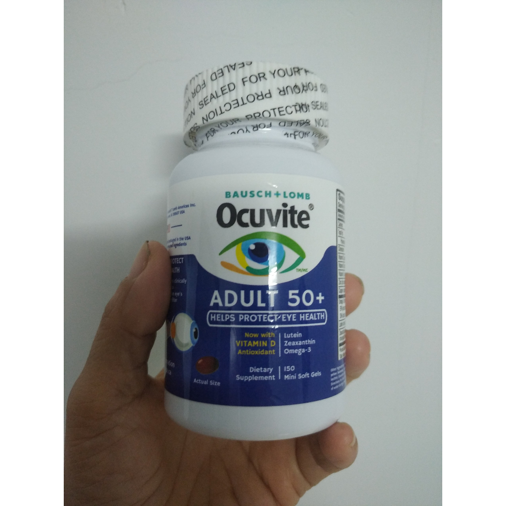 Viên uống hỗ trợ mắt cho người lớn tuổi Ocuvite Adult 50+ vitamin D, 150 viên