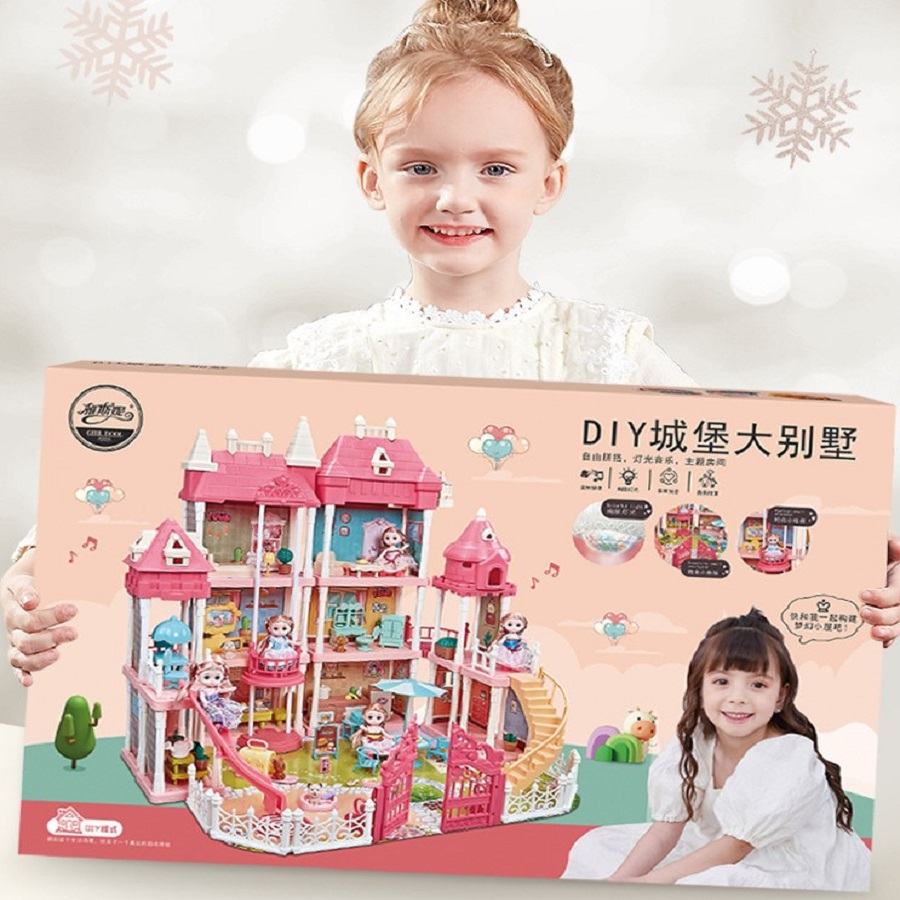 Nhà Búp Bê Barbie Mô Hình Biệt Thự Cỡ Lớn Nhiều Tầng Giá Rẻ Cho Bé Gái