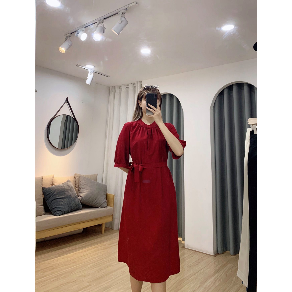 Váy suông, đầm suông bầu chất đũi lụa