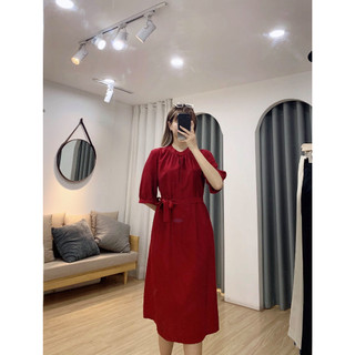 Váy suông, đầm suông bầu chất đũi lụa