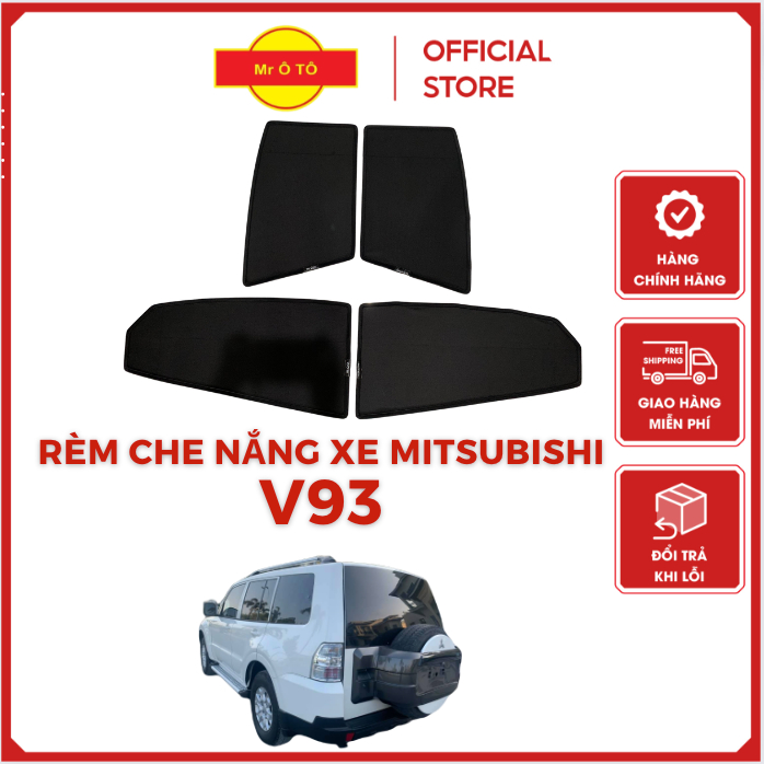Rèm Che Nắng Xe Mitsubishi Pajero V93 2017-2021 Loại 1 Mr.OTO. Bảo Hành 24 tháng. Cam Kết Chuẩn Khít Theo Xe