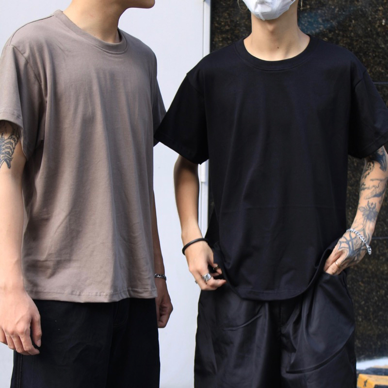 Áo thun cotton tay ngắn trơn khô 100% 280gsm form áo boxy Tiệm Tuyên