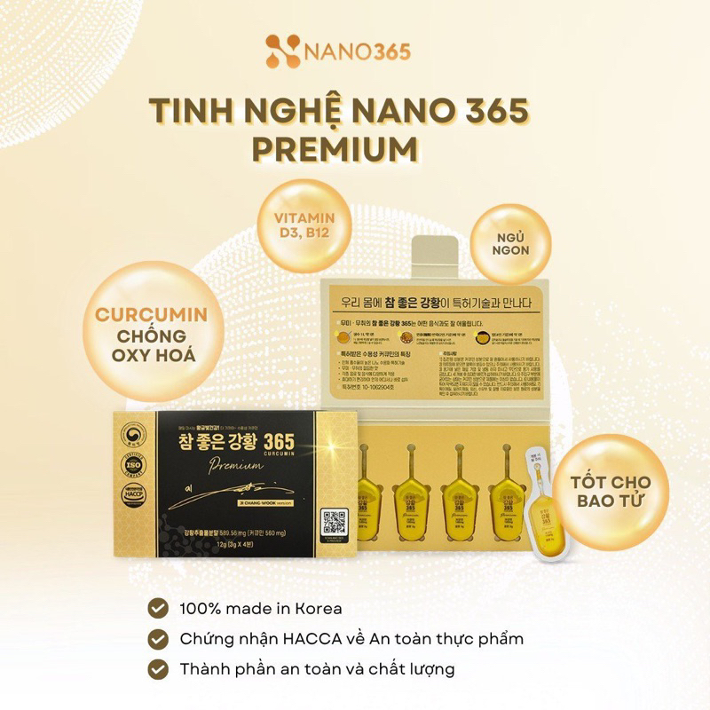 Tinh Chất Nghệ Nano Curcumin 365 Premium Mẫu Mới