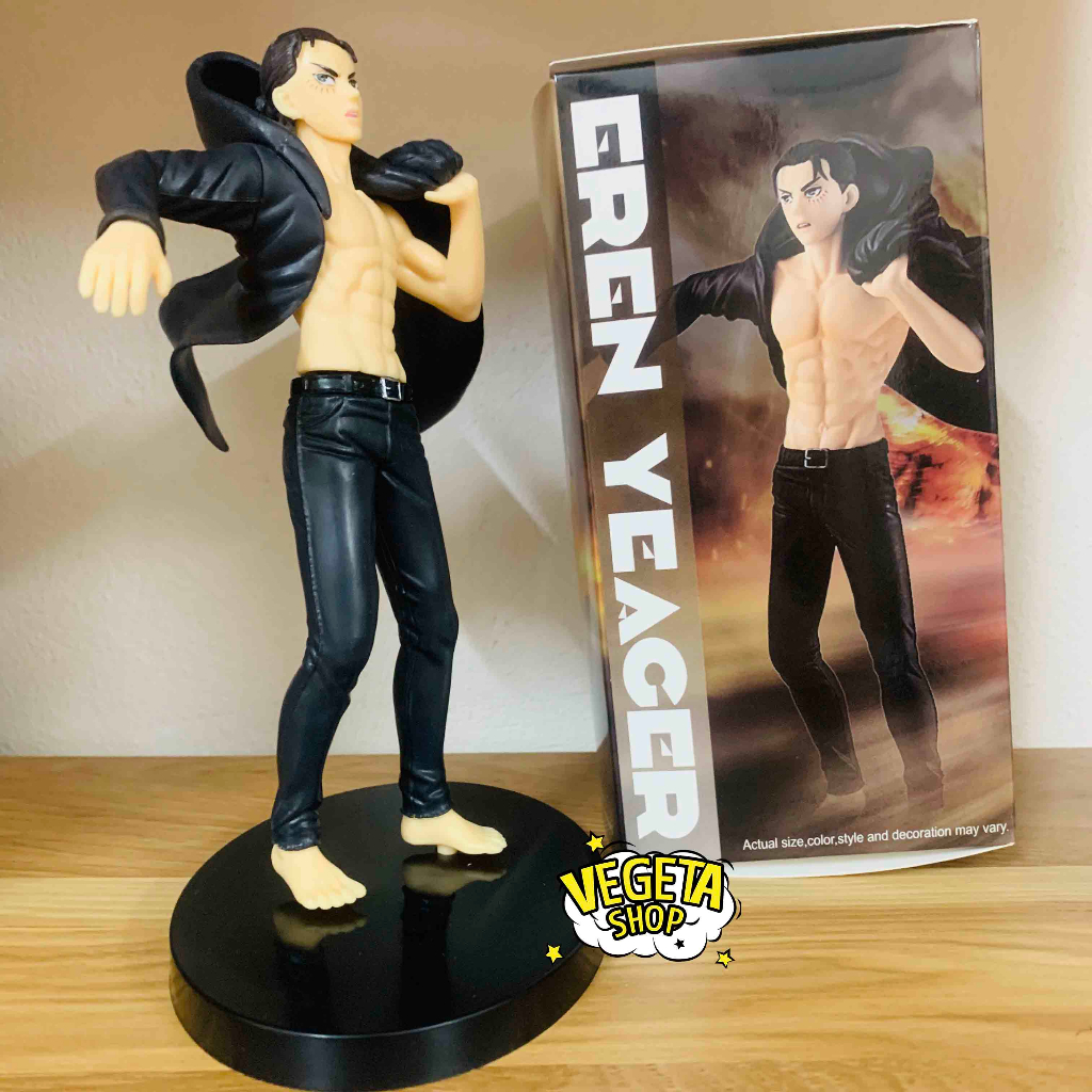 Mô hình Attack On Titan - Eren Yeager - Eren áo khoác trong trạng thái vừa hóa Titan - Đại chiến Titan - Cao 19cm