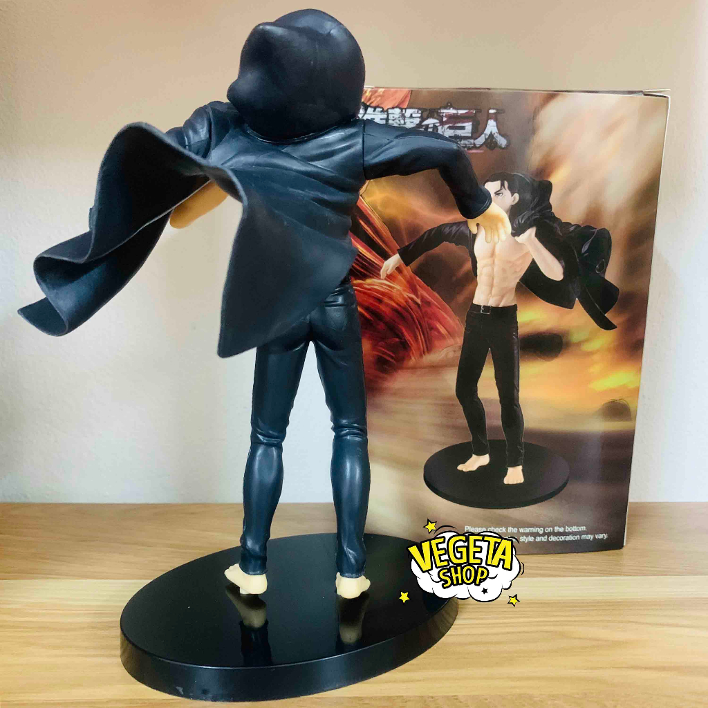 Mô hình Attack On Titan - Eren Yeager - Eren áo khoác trong trạng thái vừa hóa Titan - Đại chiến Titan - Cao 19cm