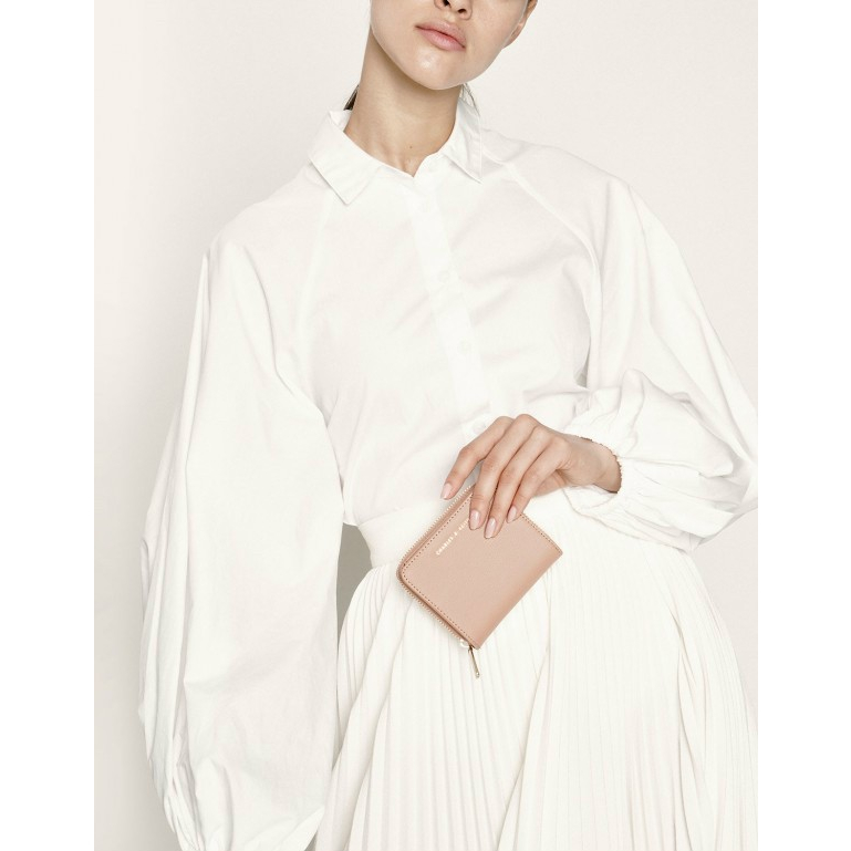 Ví gập nữ ck size 11cmx9cmx3cm mã CK6 10770420 full box nude