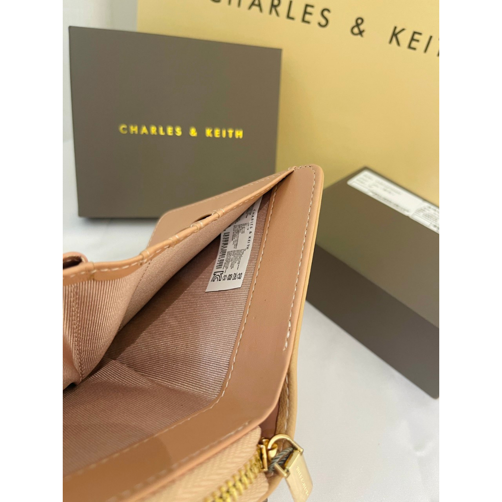 Ví gập nữ ck size 11cmx9cmx3cm mã CK6 10770420 full box nude