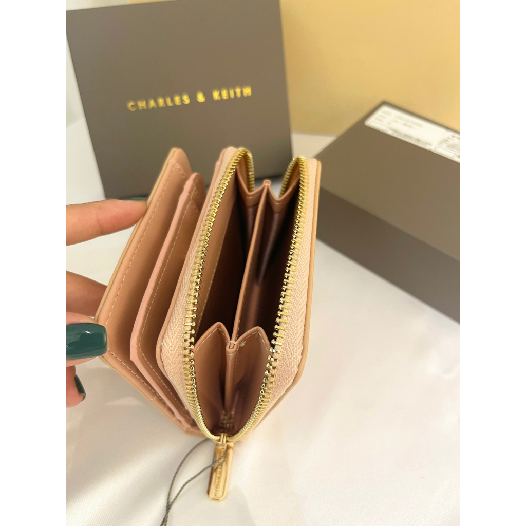 Ví gập nữ ck size 11cmx9cmx3cm mã CK6 10770420 full box nude