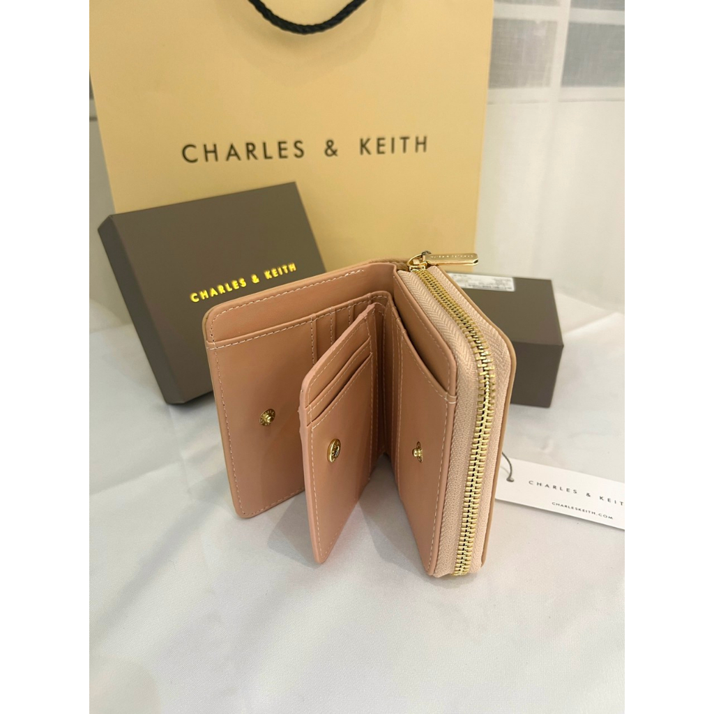 Ví gập nữ ck size 11cmx9cmx3cm mã CK6 10770420 full box nude