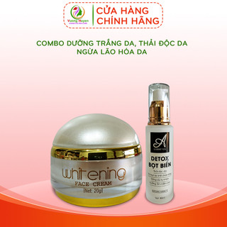 Combo dưỡng trắng da mặt, giảm mụn, thải độc da a cosmetics, kem face pháp, detox bọt biển 90g