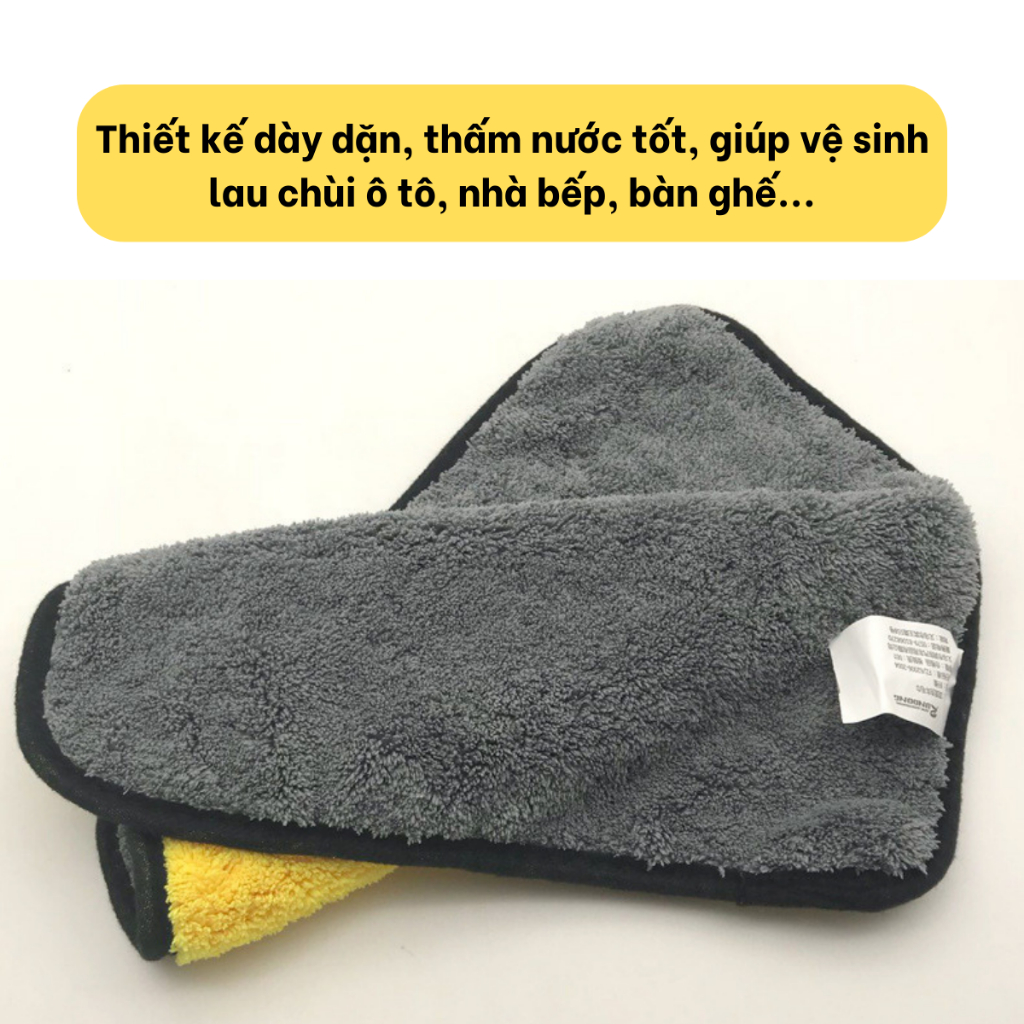 Khăn lông cừu Microfiber chuyên dụng vệ sinh ô tô, xe hơi siêu thấm, không bám sợi.
