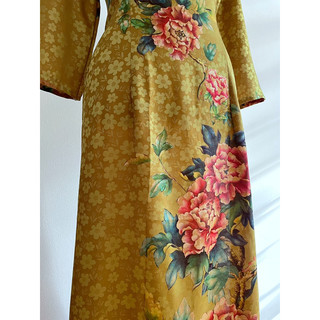 Áo dài trung niên lụa gấm cao cấp- M03