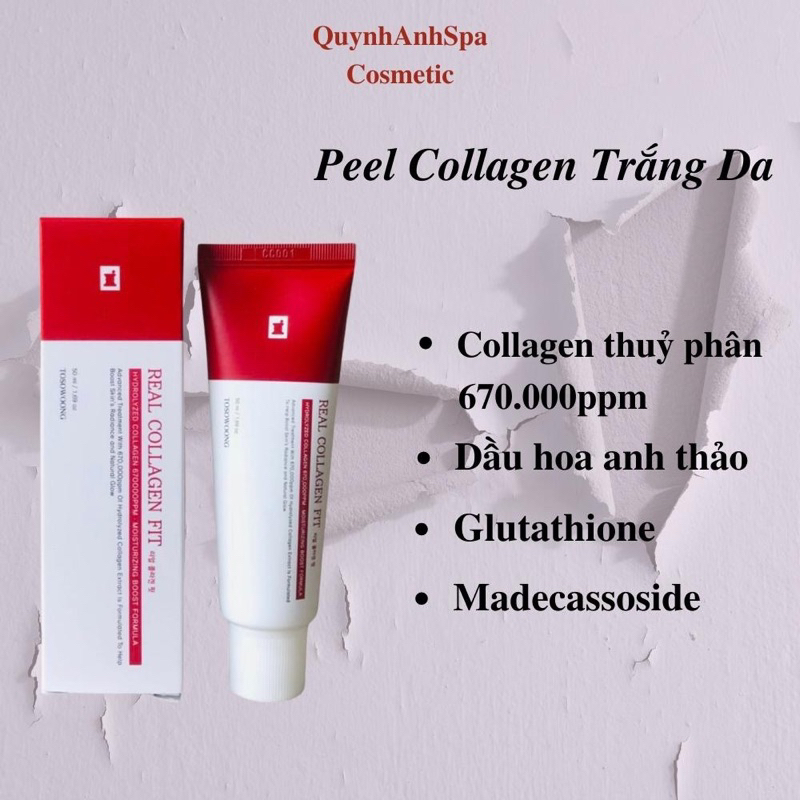 Peel da collagen nano căng bóng Real collagen fit + Peel da Grigri iluminar Hàn Quốc 50ml | BigBuy360 - bigbuy360.vn