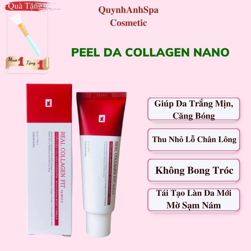 Peel da collagen nano căng bóng Real collagen fit + Peel da Grigri iluminar Hàn Quốc 50ml | BigBuy360 - bigbuy360.vn