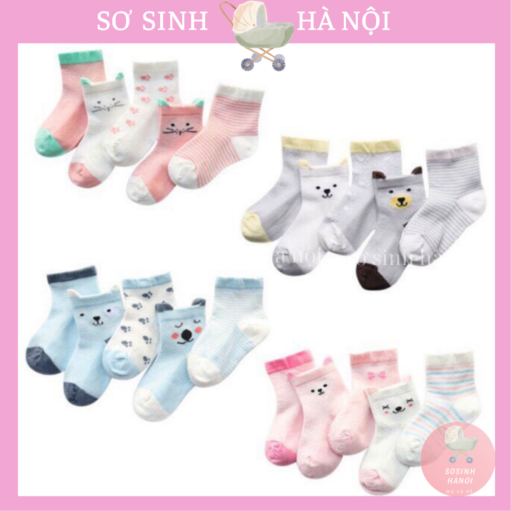 Set 5 đôi tất lưới cổ cao cho bé siêu dễ thương
