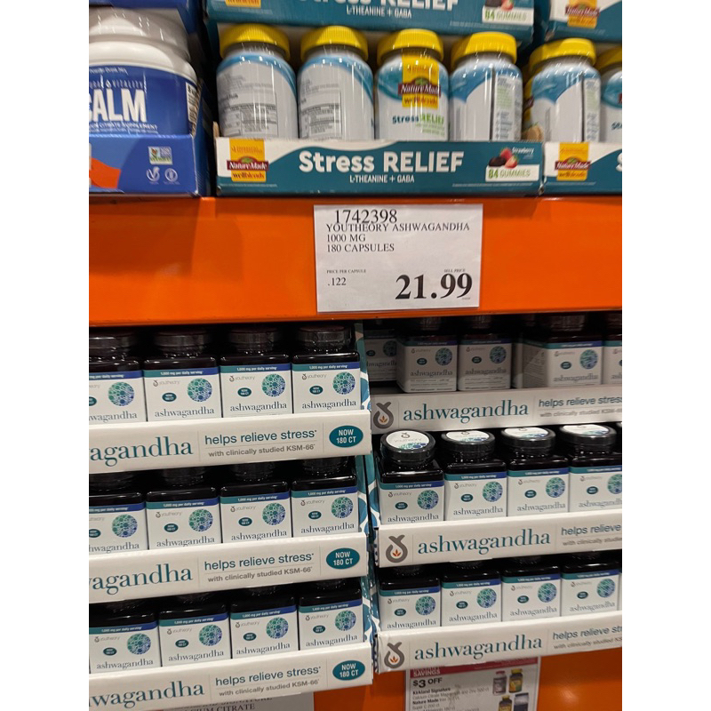 Viên uống nhân sâm Ấn Độ Youtheory Ashwagandha 1000mg 180 viên