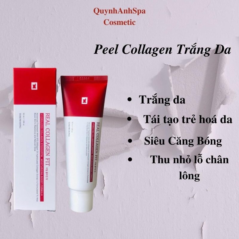 Peel da collagen nano căng bóng Real collagen fit + Peel da Grigri iluminar Hàn Quốc 50ml | BigBuy360 - bigbuy360.vn