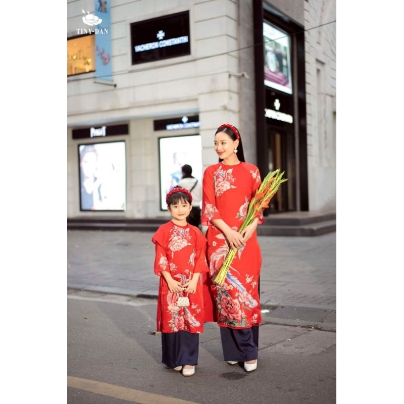 Sét áo dài gia đình cao cấp tết đẹp hàng thiết kế giá rẻ nhẹ nhàng mềm