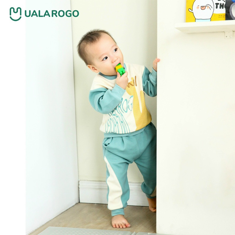 Bộ dài tay chất nỉ cotton cho bé trai, bé gái