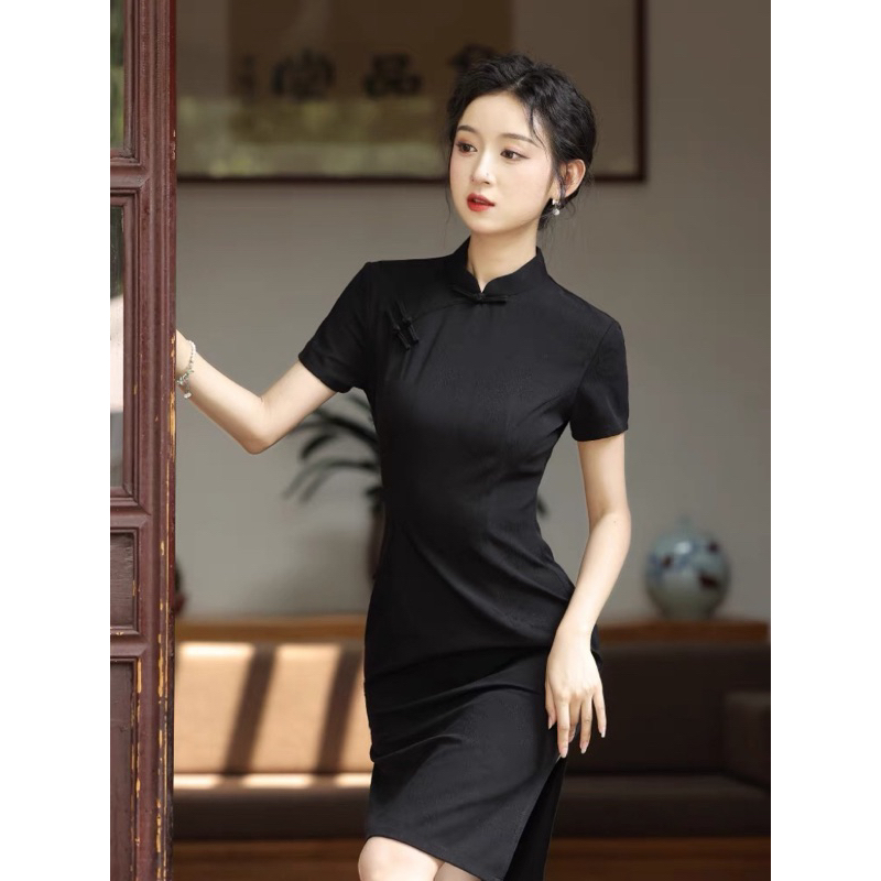 Sườn Xám Cách Tân Mẫu Ngắn Cơ Bản 40-70Kg