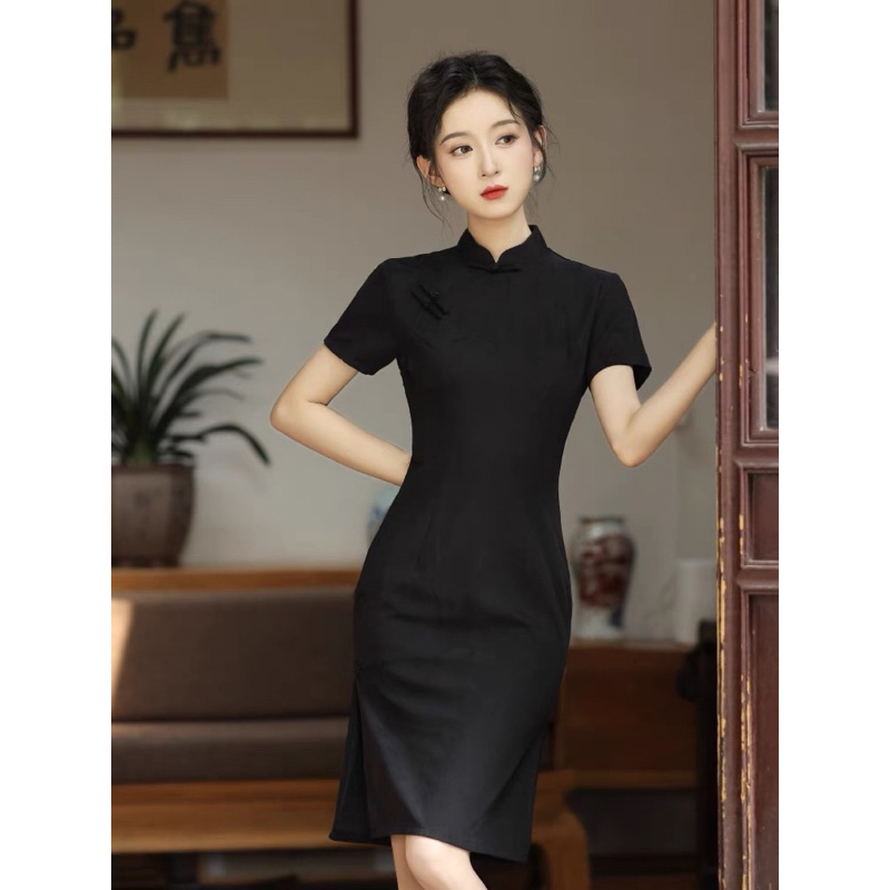 Sườn Xám Cách Tân Mẫu Ngắn Cơ Bản 40-70Kg