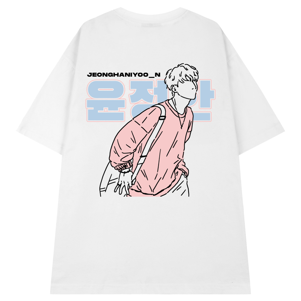 JEONGHAN TEE - Áo thun SEVENTEEN unisex oversize 2 màu đen/trắng
